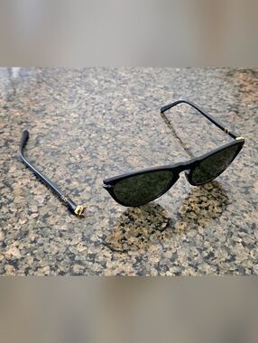 Polo by Ralph Lauren Black Frame Sunglasses with Gold Accents